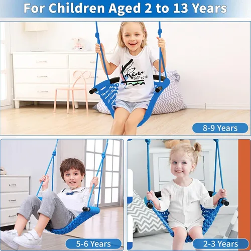 Miniatura 5 de Hi-Na Columpio para Niños para Conjunto de Columpios, Columpios de Cuerda Resistentes con Ganchos de Presión y Correas, Capacidad de 440 Libras