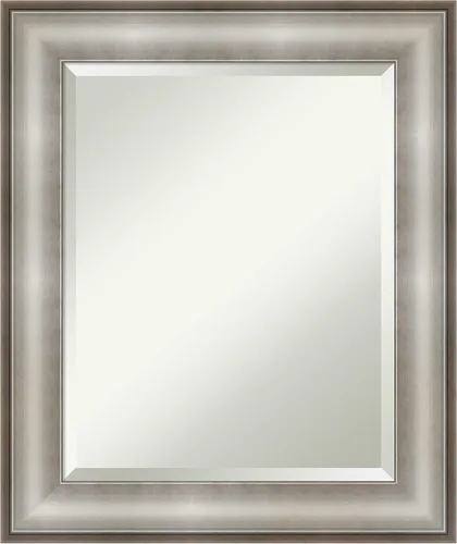 Miniatura 7 de Amanti Art Espejo de baño plateado para sobre el fregadero, espejo de tocador cuadrado de plata imperial de 25 x 25 pulgadas, marco tradicional