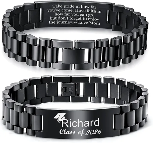 Miniatura 9 de MEALGUET Regalos de graduación para él, pulsera de graduación personalizable, regalo inspirador para graduados universitarios de clase de 2025