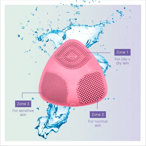 Miniatura 4 de True Glow by Conair Skinpod Cepillo de limpieza facial de silicona con 3 zonas de cepillo, funciona