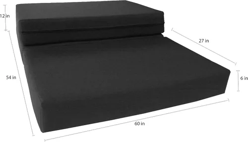 Miniatura 4 de D&D Futon Furniture - Cama de espuma triple plegable, colchón otomano plegable (negro, tamaño individual (6 x 39 x 75)