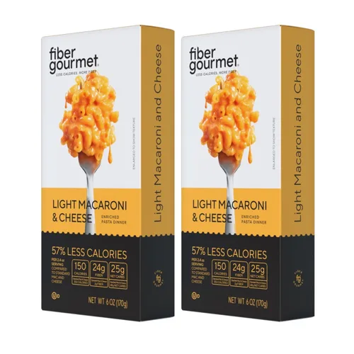 Miniatura 9 de Fiber Gourmet - Pasta de Macarrones y queso, rica en fibra, baja en calorías, pasta instantánea saludable y cremosa, con certificación Vegana y 6