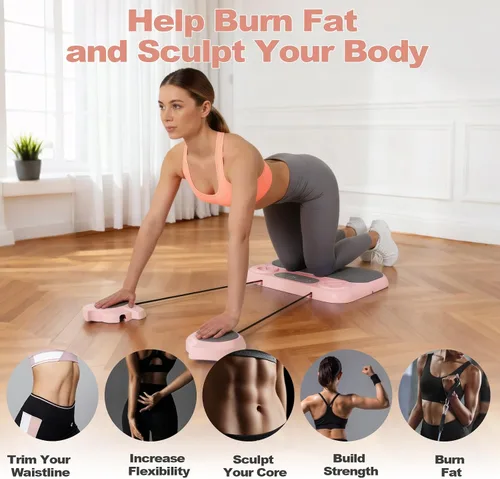 Miniatura 2 de Tabla de Pilates, Reformador de Pilates 6 en 1 para Ejercicio de Core y Cuerpo Completo, Equipo de Gimnasio Portátil para el Hogar con Pantalla