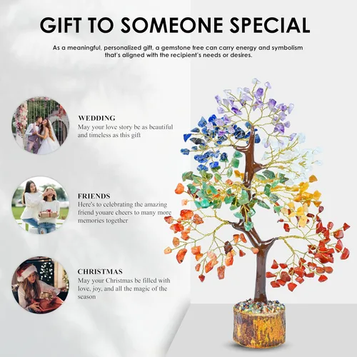 Miniatura 4 de Árbol de la vida de 7 chakras - Árbol de cristal para energía positiva - Árbol de piedras preciosas - Árbol de siete chakras Sabiduría espiritual