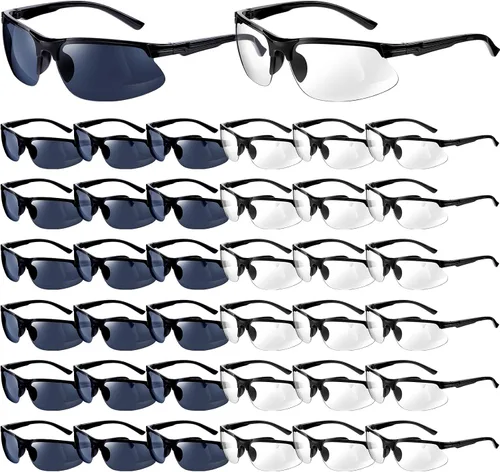 Miniatura 8 de Kathfly 36 gafas de seguridad resistentes a los arañazos, gafas de seguridad protectoras con lente (ámbar)