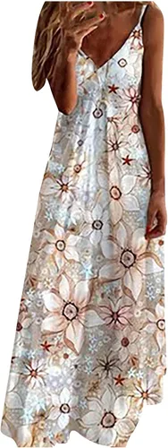 Vestidos de playa bohemios florales para mujer, manga corta, cuello redondo, vestido de camiseta casual, vestidos de verano 2023 primavera verano