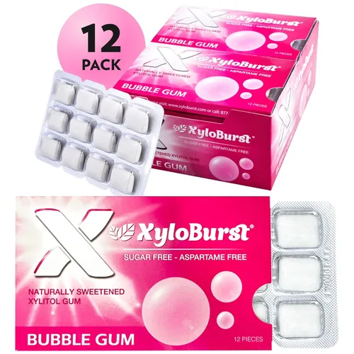 Miniatura 3 de XyloBurst Goma de mascar de xilitol, sin azúcar, sin gluten, apto para dieta cetogénica, sin aspartamo, goma de mascar para la salud bucal, goma