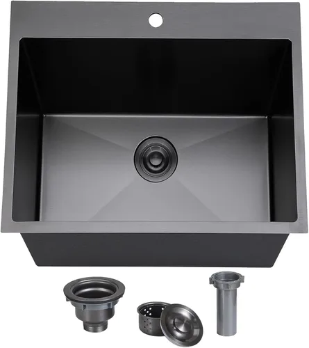 Miniatura 10 de SHACO Fregadero de barra de 15 x 15 pulgadas, fregadero de cocina pequeño de acero inoxidable de 15 pulgadas, fregadero de cocina pequeño de un solo