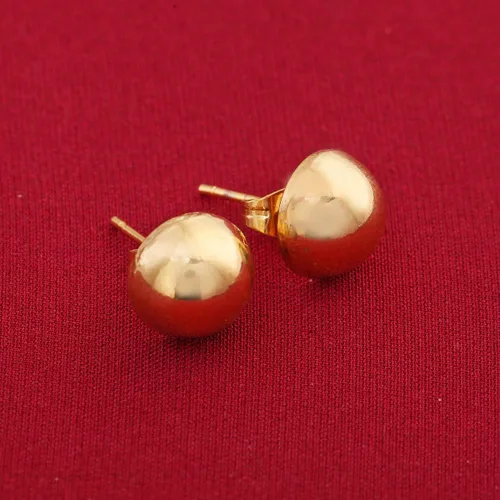 Miniatura 4 de Media bola Stud arete para las mujeres ronda 6mm 8mm 10mm 3par Set), varios tamaños