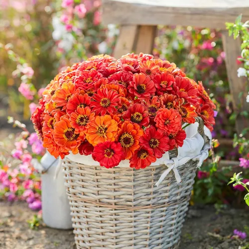 Miniatura 36 de Eden Brothers - Semillas de zinnia, cactus con flores, sin OMG, plantar en primavera, paquete, flores de bajo mantenimiento, zonas 3, 4, 5, 6, 7, 8
