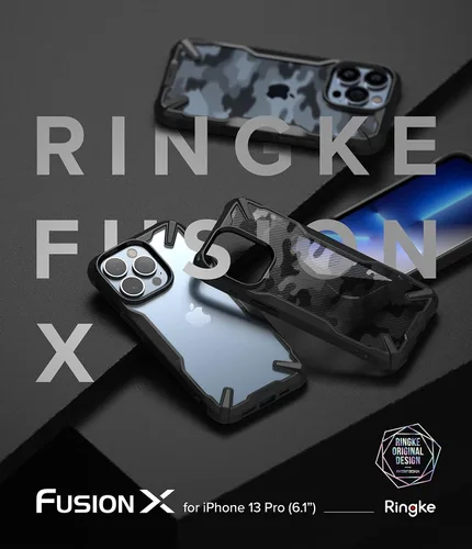 Miniatura 9 de Ringke Fusion-X - Funda compatible con iPhone 13 Pro, diseño de camuflaje, parte trasera dura, resistente, a prueba de golpes, avanzada funda