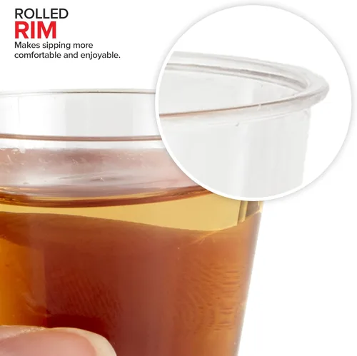 Miniatura 5 de Stock Your Home Paquete de 100 vasos de chupito de plástico (1 onza), vasos desechables transparentes para chupitos de gelatina, degustación