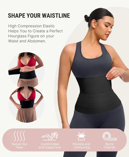 Miniatura 2 de FeelinGirl Entrenador de cintura para mujer, vendaje de agarre para abdomen, talla grande, reductor de cintura para gimnasio