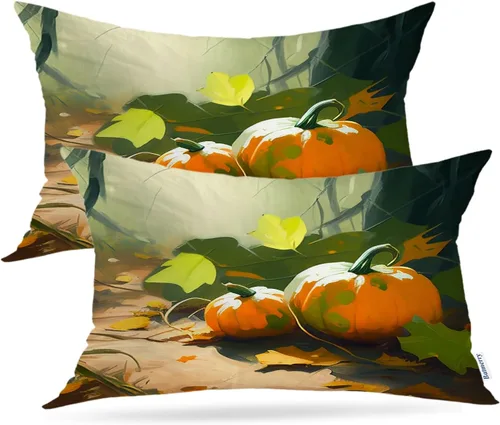 Miniatura 42 de Batmerry Black Cat Green Leaves Throw Pillow Covers, Cat Among Foliage Decorative Pillow Covers Digital Printing Blended Fabric for Couch Sofa Bed