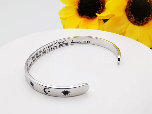 Miniatura 119 de Pulseras inspiradoras para mujer, joyería de acero inoxidable, con refranes, pulsera motivacional con mensaje oculto, pulseras grabadas para mejor