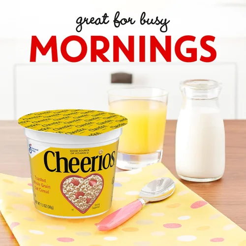 Miniatura 4 de Cheerios Taza de cereales para desayuno, sin gluten, cereales de una sola porción, 1.3 onzas (paquete de 12)
