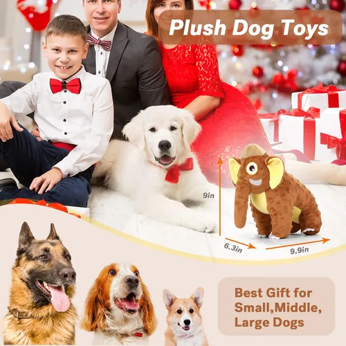 Miniatura 6 de Letsmeet Juguetes para perros duraderos y chirriantes de felpa para la dentición del cachorro, juguetes masticables para perros pequeños, medianos