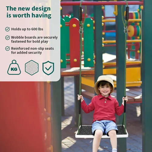 Miniatura 6 de Asiento de columpio resistente antideslizante con cuerda de árbol ajustable, accesorios de repuesto para patio al aire libre, patio trasero
