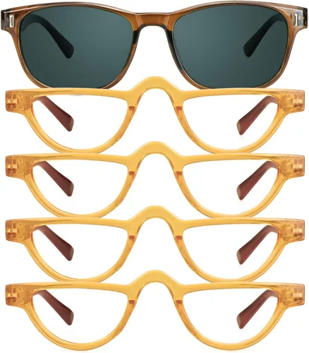 Miniatura 17 de 4 pares de lentes para lectura con bloqueo de luz azul para mujeres y hombres negro (4key001_black)