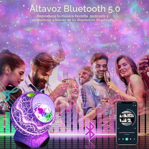 Miniatura 3 de Rossetta Proyector de estrellas, proyector de galaxia para dormitorio, luz nocturna LED Aurora con altavoz Bluetooth, ruido blanco, temporizador