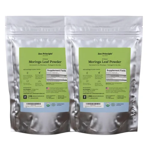 Miniatura 8 de Zen Polvo de hoja de moringa con principio orgánico, certificado por USDA, 1 libra