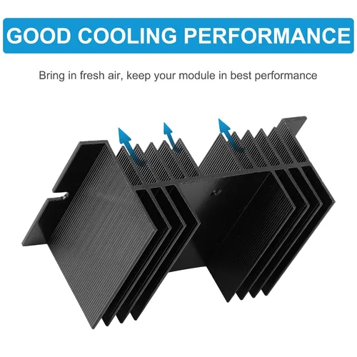 Miniatura 5 de uxcell Disipador de calor de aluminio negro 4.9 "x 2.8" x 2"/12.5 x 7 x 5 cm Aletas de enfriamiento disipador de calor disipador de calor para relé