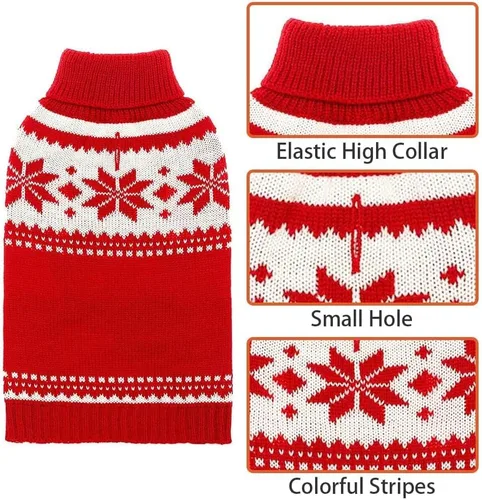 Miniatura 3 de Mihachi Suéter para perro, abrigo de invierno, ropa con rayas coloridas para clima frío, talla M