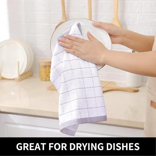 Miniatura 4 de Homaxy Paños de cocina 100% algodón de felpa, toallas de cocina ultra suaves y absorbentes para la cocina, adecuadas para secar y lavar platos