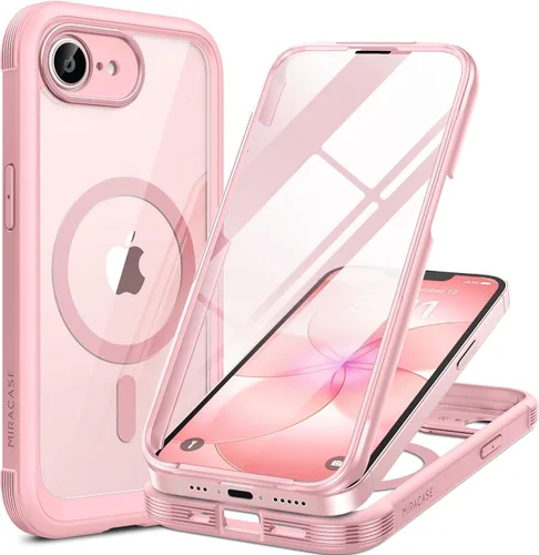 Miniatura 248 de Miracase Funda para iPhone 13 de 6.1 pulgadas, [sin burbujas] funda de teléfono de cuerpo completo con pantalla de vidrio completa integrada, sin