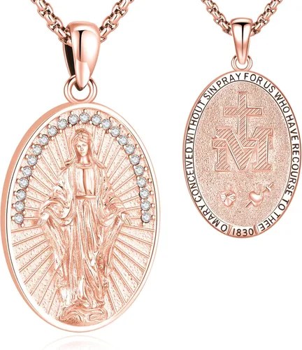 Miniatura 28 de Eusense Saint Necklace Sterling Silver 925 Protection Jewelry for Men Women Patron St Medals Amulet Pendant