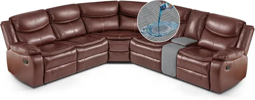 Miniatura 19 de KinCam Fundas impermeables para sofá modular reclinable, fundas de sofá reclinable de gran tamaño para sofá en forma de L, funda de sofá Chocolate