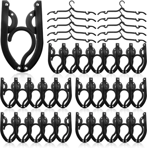 Sieral 40 perchas plegables de viaje de plástico, portátiles, plegables para ropa, cruceros, artículos esenciales para viajes, cruceros, maletas,