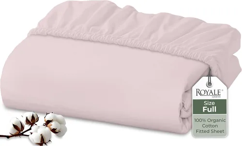 Miniatura 20 de Royale Linens Sábana bajera ajustable de algodón 100% orgánico - Tejido percal - Sábanas bajeras de bolsillo profundo súper suaves - Sábana elástica
