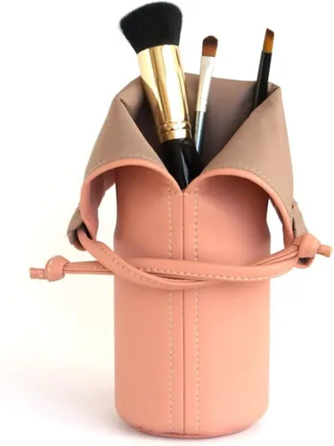 Pinceles de maquillaje rosa para decoración de habitación de adolescentes y niñas, el mejor regalo para novia, bolsa de brochas de maquillaje, taza