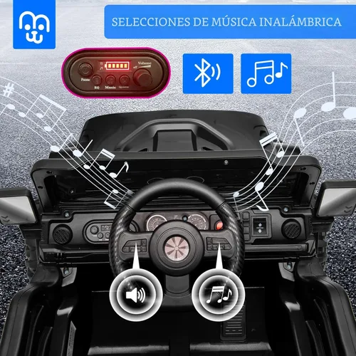 Miniatura 4 de MINIATURE MOTORS Camioneta eléctrica de 12 V para niños con control remoto, motores gemelos de 35 W, velocidad máxima de 3.5 MPH, reproductor