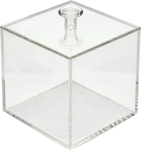 Restaurantware Clear Tek - Caja de dulces de 3.9 x 3.9 x 3.9 pulgadas, 1 vitrina cuadrada, con tapa desmontable, almacena joyas de dulces o chicle