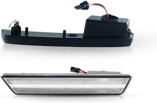 Miniatura 7 de Juego de 2 lámparas de repuesto para luces de marcador lateral de parachoques trasero rojo con lente transparente para Dodge Challenger 2008-2014
