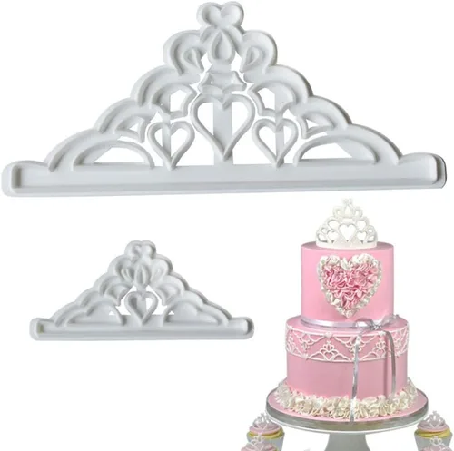 2 unids corona molde plástico Fondant cortador pastel molde Fondant Cupcake decoración herramientas fiesta cocina hornear pastel molde decoración