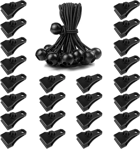Miniatura 8 de 24 clips de lona y cuerdas elásticas para bolas, abrazaderas de lona, agarre de bloqueo resistente, clips de sujeción para toldo de piscina