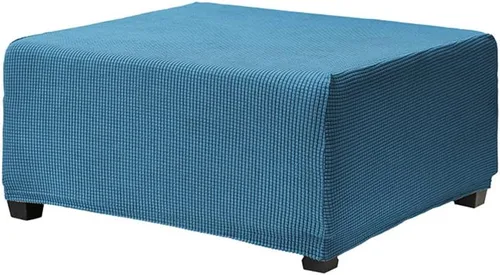 Miniatura 15 de Fundas otomanas elásticas de jacquard suave, fundas otomanas rectangulares de almacenamiento para reposapiés, protector de muebles de sala de estar