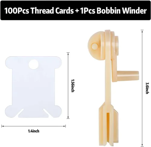 Miniatura 5 de Caja organizadora de hilo de bordar, herramientas con 100 bobinas de hilo de plástico, 1 bobinadora de bobina, 1 extraíble de 24 compartimentos