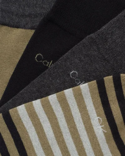 Miniatura 5 de Calvin Klein Calcetines de vestir para hombre mezcla de algodón calcetines estampados paquete de 4