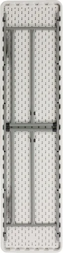 Miniatura 5 de EMMA + OLIVER Mesa plegable rectangular de plástico blanco de 6 pies con patas de bloqueo para entrenamiento o seminarios Granito blanco