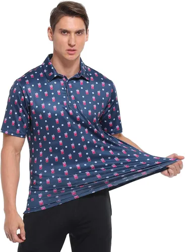 Miniatura 5 de LRD Camisas de golf para hombre UPF 50 de manga corta que absorbe la humedad
