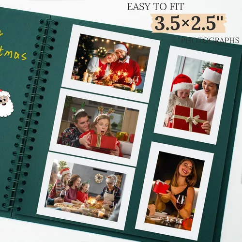Miniatura 4 de Álbum de recortes de 8 x 8 pulgadas, álbum de recortes DIY de tapa dura de papel kraft, álbumes de fotos, 40 páginas, perfecto para fotos de 4 x 6
