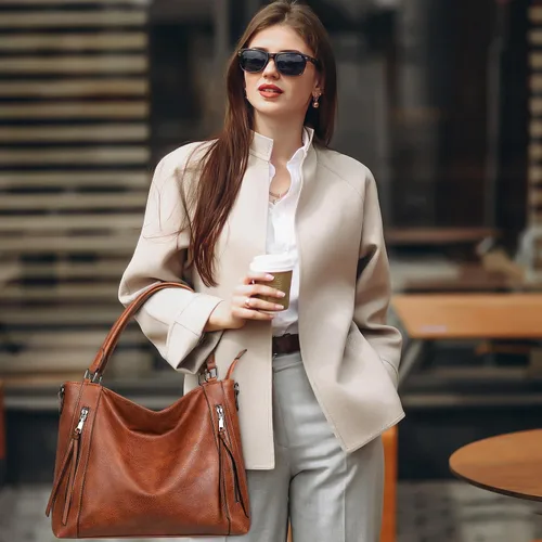 Miniatura 7 de UBORSE Bolsas de mano para mujer, bolsos y bolsos de mano con asa superior, bolso de hombro suave, bolso de mano para mujer, de cuero vegano, juego