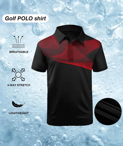Miniatura 5 de ZITY Polo de golf para hombre, camiseta deportiva de manga corta para tenis