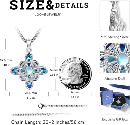Miniatura 218 de Collar de pentagrama de plata de ley con triple luna, diosa celta, nudo celta, nudo de brujas, Ankh, sol y luna, Hécate, lilith, Santa Muerte