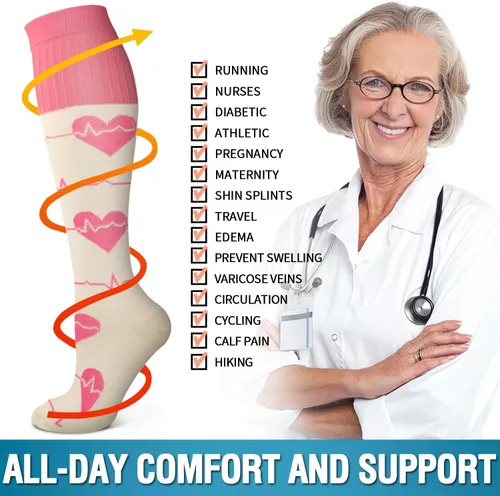 Miniatura 190 de 6 Pack Copper Compression Socks for Women and Men Circulation-Best Support for Medical, Running,Nursing,Athletic