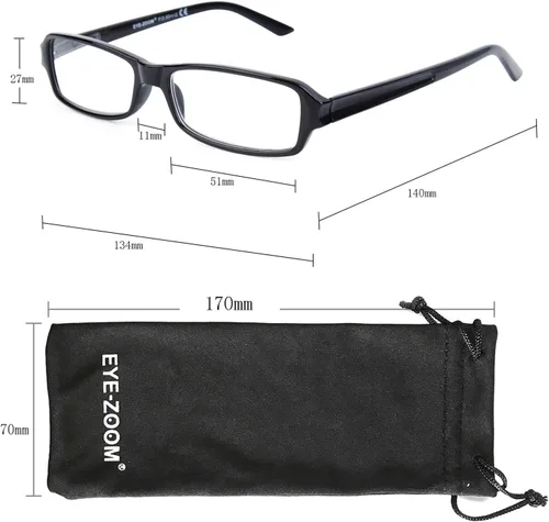 Miniatura 4 de Paquete de 3 lentes de lectura unisex con marco de plástico rectangular para hombres y mujeres